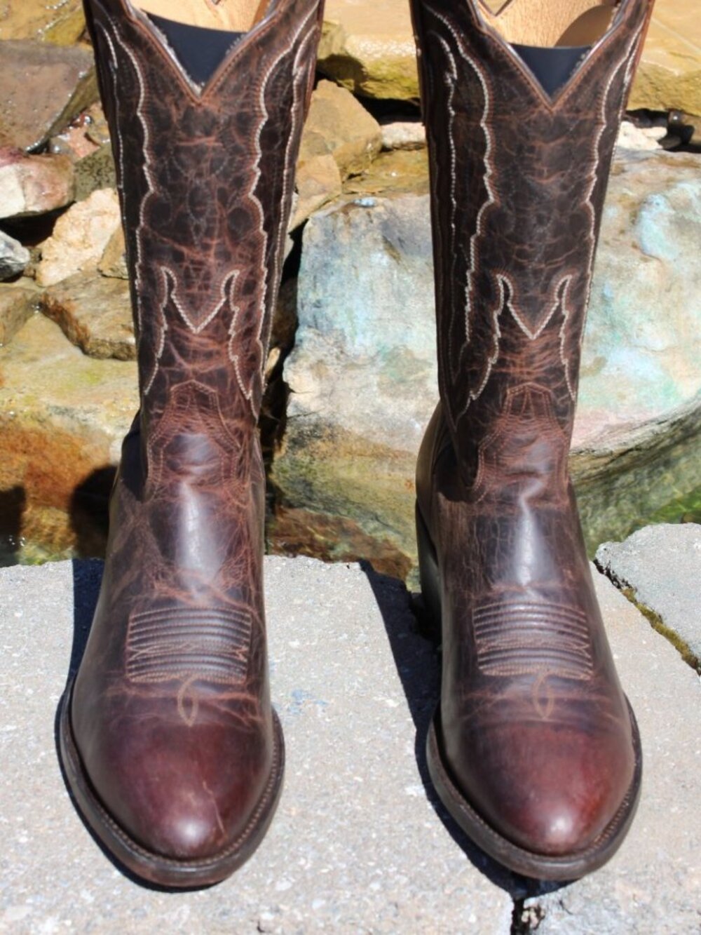 J.B. Dillon brown goat Men's Western Cowboy Boots Size 9.5D